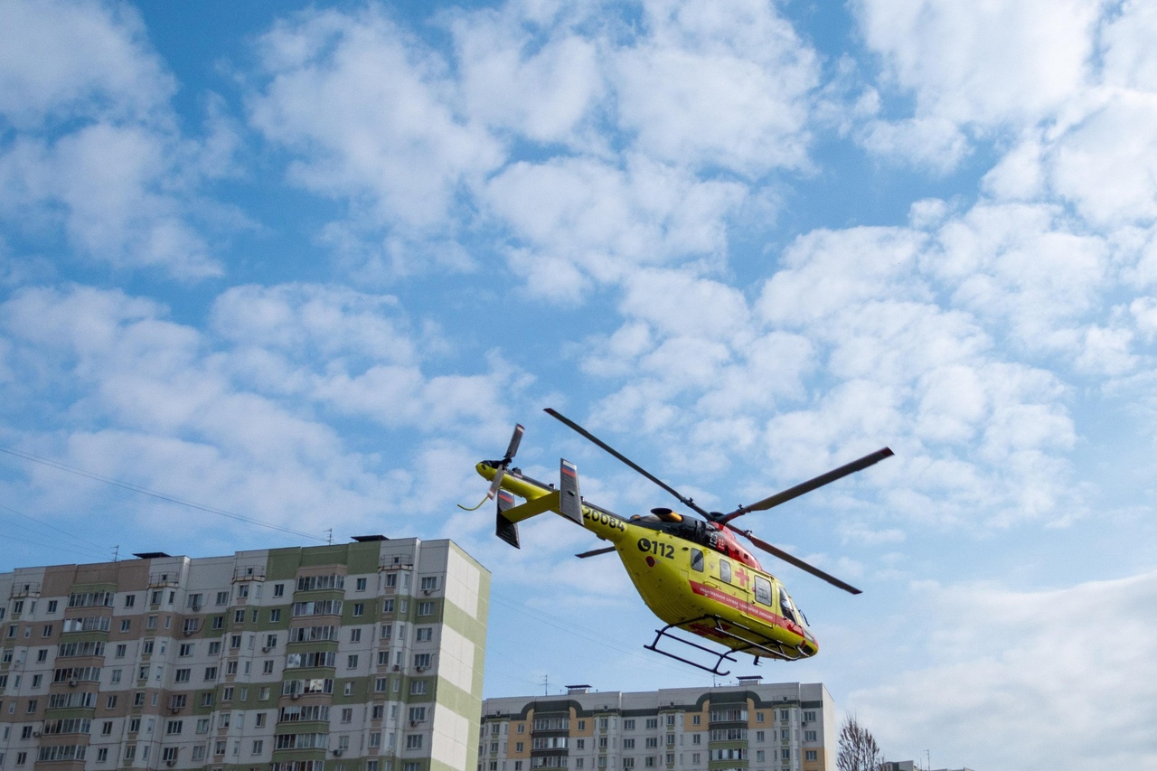 Вертолет санавиации доставил годовалого ребенка с ожогами 40% тела из Курска в Нижний Новгород